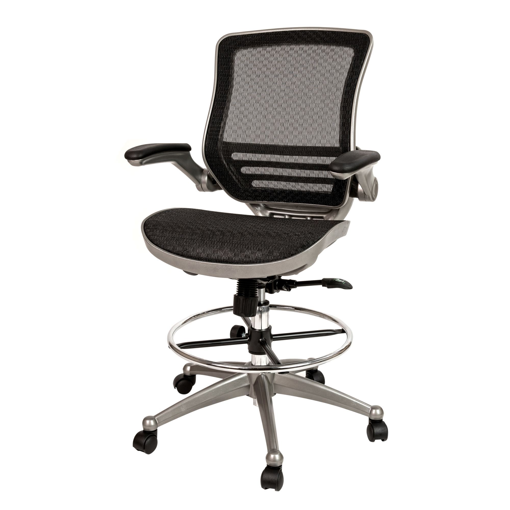 Flash Furniture, BK/Graphite Mid-Back Drafting Chair-Flip-Up Arms, Included (qty.) 1 Model# BLLB8801XDBKGR